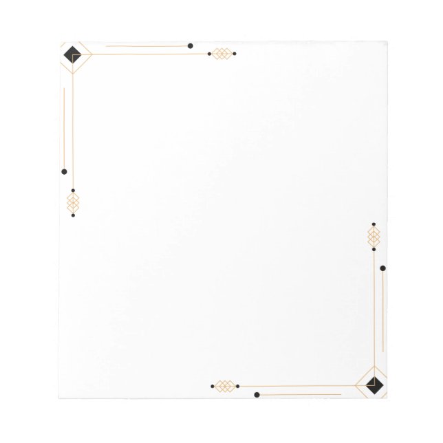 Art Deco Minimalistisch Notepad Notizblock (Vorderseite)