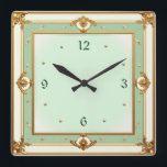 Art Deco Mint Quadratische Wanduhr<br><div class="desc">Großartiges Uhrendesign. Sie werden es wie andere Lieben verwenden können. Sie können dieses Design auch für andere Produkte verwenden oder Ihren Text anpassen und hinzufügen. Folgen Sie mir für mehr. Vielen Dank. Ich wünsche Ihnen einen schönen Tag.</div>