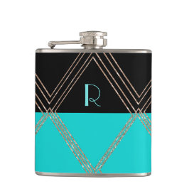 Art Deco Mit Monogramm Flasche Flachmann