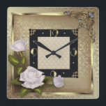 Art Deco mit Rose Quadratische Wanduhr<br><div class="desc">Großartiges Uhrendesign. Du wirst es wie andere Liebe bekommen. Sie können dieses Design auch für andere Produkte verwenden,  die Sie mögen,  oder Ihren Text anpassen und hinzufügen. Folgen Sie mir für mehr. Danke. Ich habe einen schönen Tag.</div>