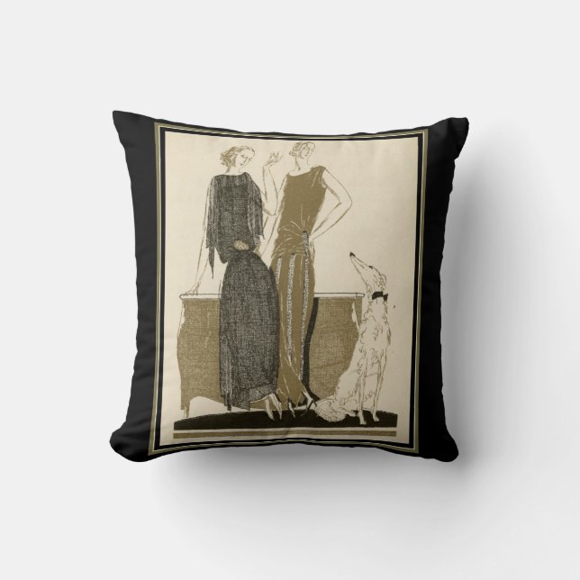 Art-Déco-Mode der 1920er Jahre Kissen (Vorderseite)