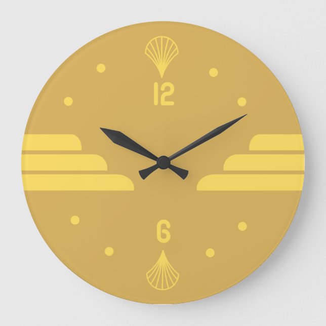 Art Deco Modern Große Wanduhr (Vorderseite)