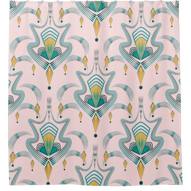 Art deco modern pattern graphic ornament. Abstract Duschvorhang (Vorderseite)