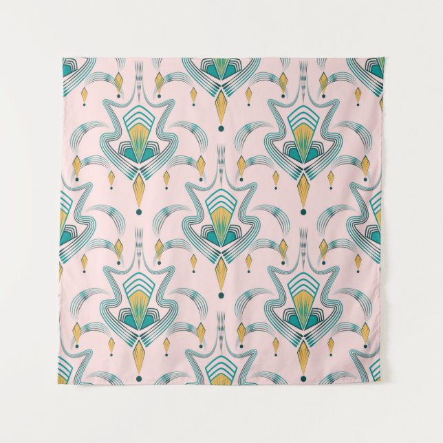 Art deco modern pattern graphic ornament. Abstract Wandteppich (Vorderseite)