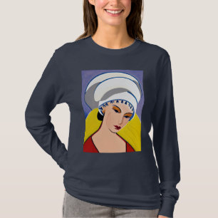 Art Deco Moderne Dame in einem Turban T-Shirt