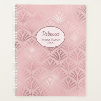 Art déco moderne Glam rose Personnaliser Nom Plani