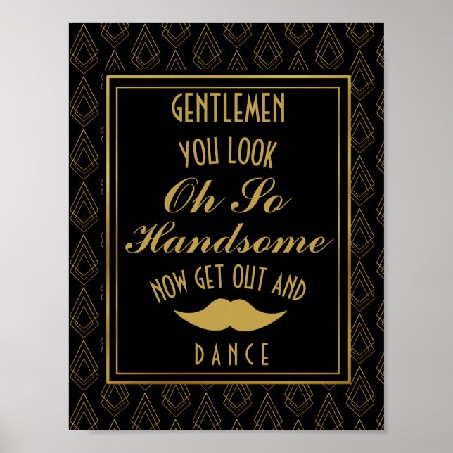Art déco moderne Gold & Black GENTLEMEN SALLE DE B (Devant)