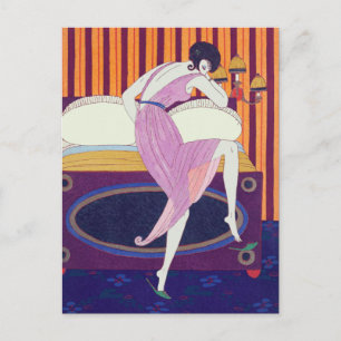 Art Deco Modezeichnung von George Barbier Postkarte