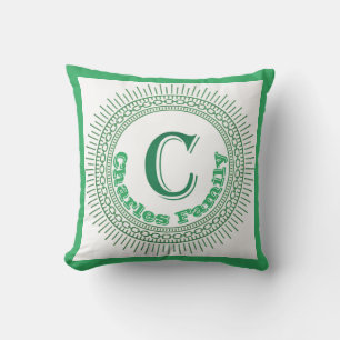 Art Deco Monogram "C" benutzerdefinierbar Kissen