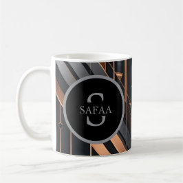 Art Deco Monogram Circle Name Design Kaffeetasse