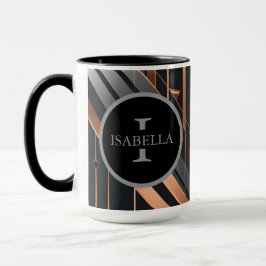 Art Deco Monogram Circle Name Design Tasse