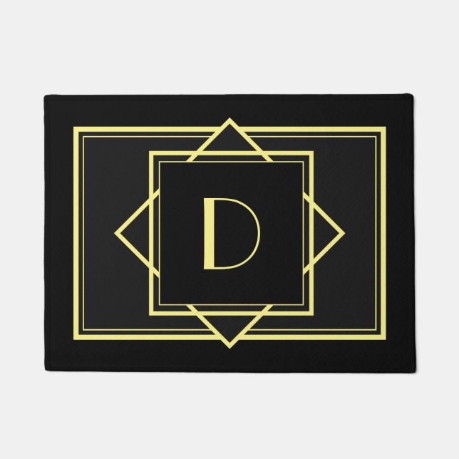 Art Deco Monogram Doormat - Gold Fußmatte (Vorderseite)