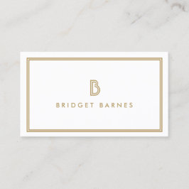 ART DECO MONOGRAM INITIAL LOGO in GOLD and WHITE Visitenkarte