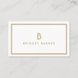 ART DECO MONOGRAM INITIAL LOGO in GOLD and WHITE Visitenkarte