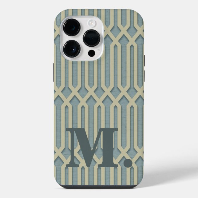 Art Deco Monogramm Anfangsbuchstabe iPhone / iPad- 14 Pro Max Hülle (Rückseite)