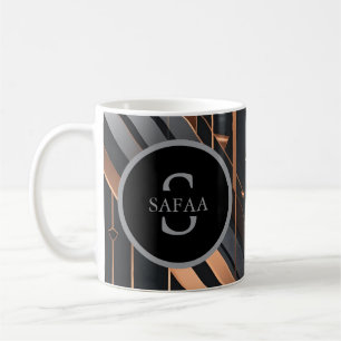 Art Deco Monogramm Kreis Namensdesign Kaffeetasse