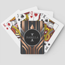 Art Deco Monogramm Kreis Namensdesign Spielkarten