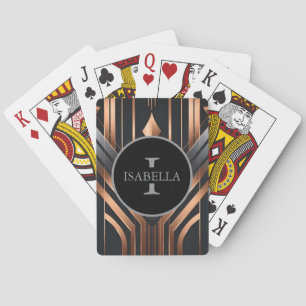 Art Deco Monogramm Kreis Namensdesign Spielkarten