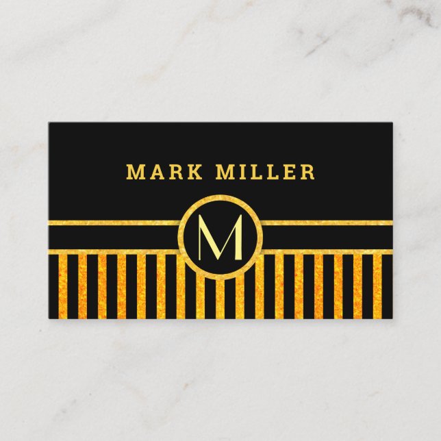Art Deco Monogramm Visitenkarte (Vorderseite)