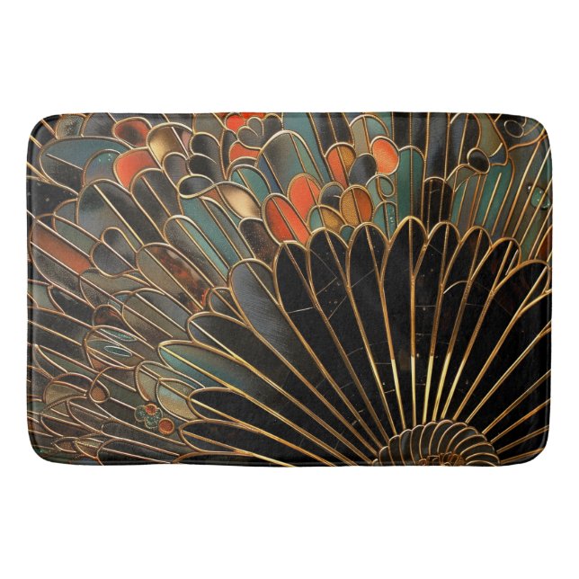 Art Deco Moody Fan Badematte (Vorderseite)