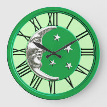 Art Deco Moon and Stars - Jade Green und Silver