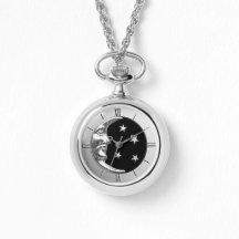 Art Deco Moon and Stars - Schwarz und Silber