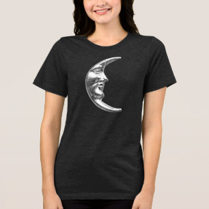 Art Deco Moon - Silber gebürstet Tri-Blend Shirt
