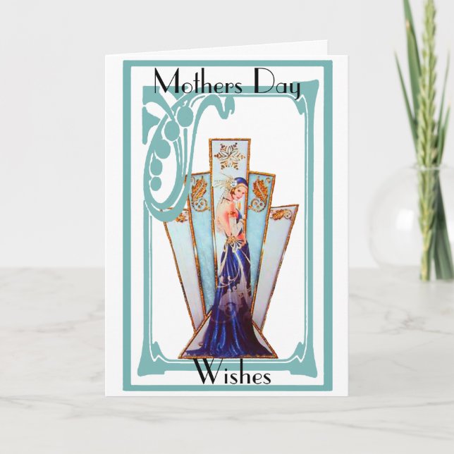 ART DECO MOTHERS DAY GREETING CARD KARTE (Vorderseite)