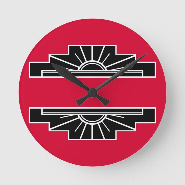 Art-Deco-Motiv für B&W und Rote Uhr (Vorderseite)