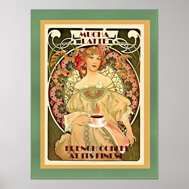 Art déco Mucha Latte poster vintage (Devant)