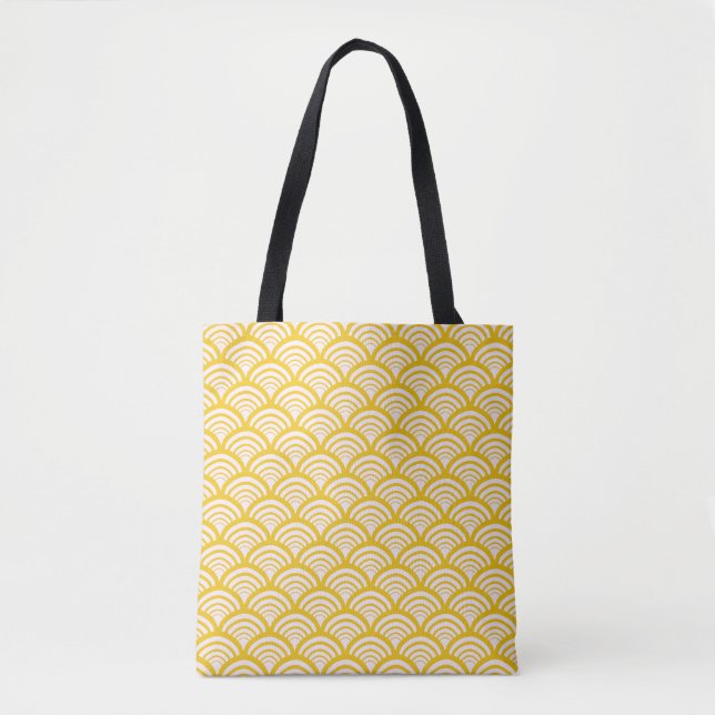 Art Deco Muschel Bogen Senf Tasche (Vorderseite)