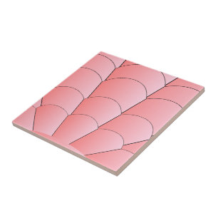 Art Deco Muschel Design Rosa Tile Fliese