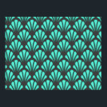 Art Deco Muschel Form Poster<br><div class="desc">Art Deco Muschel Form Aquamarin</div>