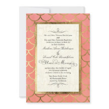 Art Deco Muschel Muster Gold Aquarellfarben Hochze