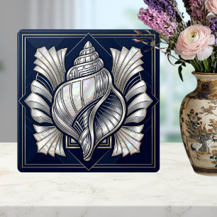 Art Deco Muschel Silber Perlmutt Stil Fliese