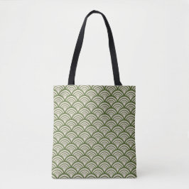 Art Deco Muschelgewölbe Olivgrün Tasche
