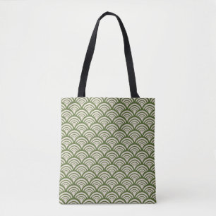 Art Deco Muschelgewölbe Olivgrün Tasche