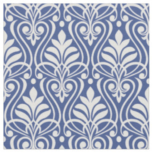 Art Deco Muster 01 - Hellrosa auf preußisch blau Stoff