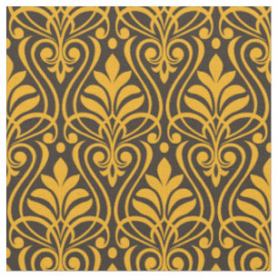Art Deco-Muster 01 - Lebendiges Gamboge auf Deco-S Stoff