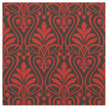 Art Deco Muster 01 - Milano Rot auf Schwarz
