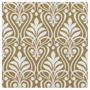 Art Deco Muster 01 - White on Gold Fusion Stoff