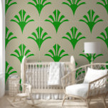 Art Deco Muster 02 - Forest Green on Off-White Tapete<br><div class="desc">Art Deco Muster 02 - Forest Green on Off-White</div>