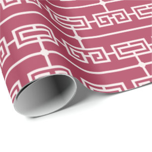 Art Deco Muster 09 - Hellrosa auf Himbeerrosa Geschenkpapier