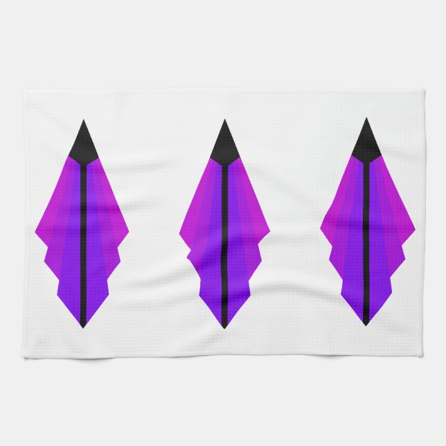 Art Deco Muster 3 in Lila Teetuch Geschirrtuch (Horizontal)
