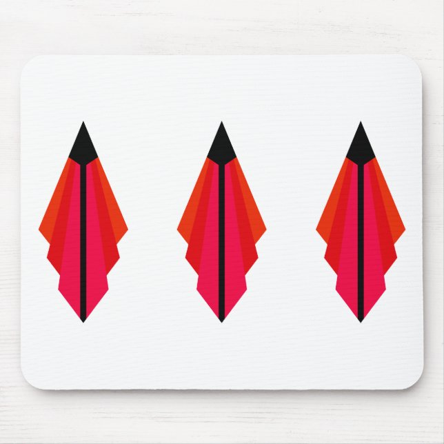 Art Deco Muster 3 in Rot Mousepad (Vorne)