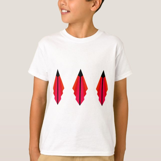 Art Deco Muster 3 in Rot T-Shirt (Vorderseite)