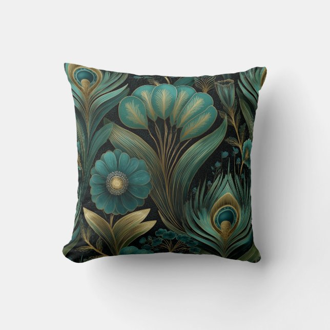Art Deco Muster 8 Print - Throw Pillow Kissen (Vorderseite)