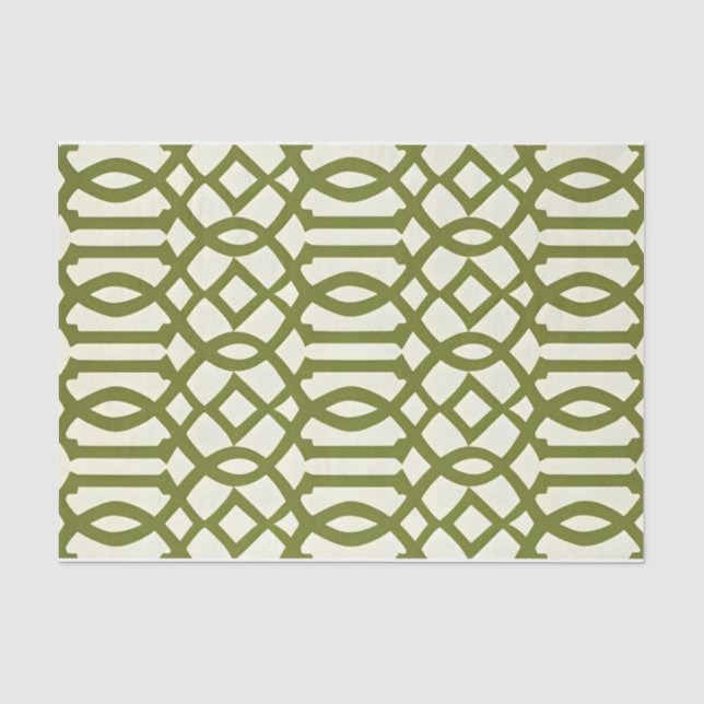 Art Deco Muster Green Seidenpapier (Vorderseite)