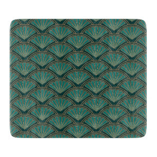 Art-Déco-Muster in aquamariner grüner Farbe Schneidebrett