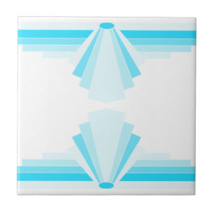 Art Deco Muster in Blau Fliese